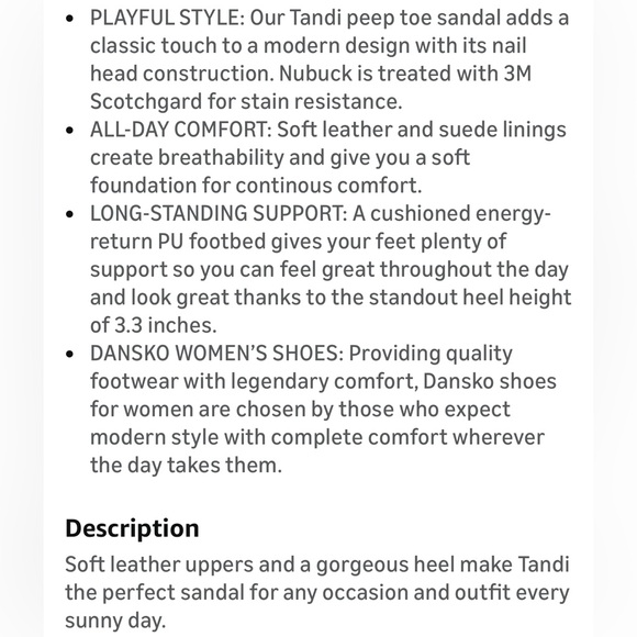 Dansko Tandi Block Heel Sandals Peep Toe Black Leather Women’s EU 42 US 11.5-12 - Picture 12 of 13